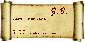 Zettl Barbara névjegykártya